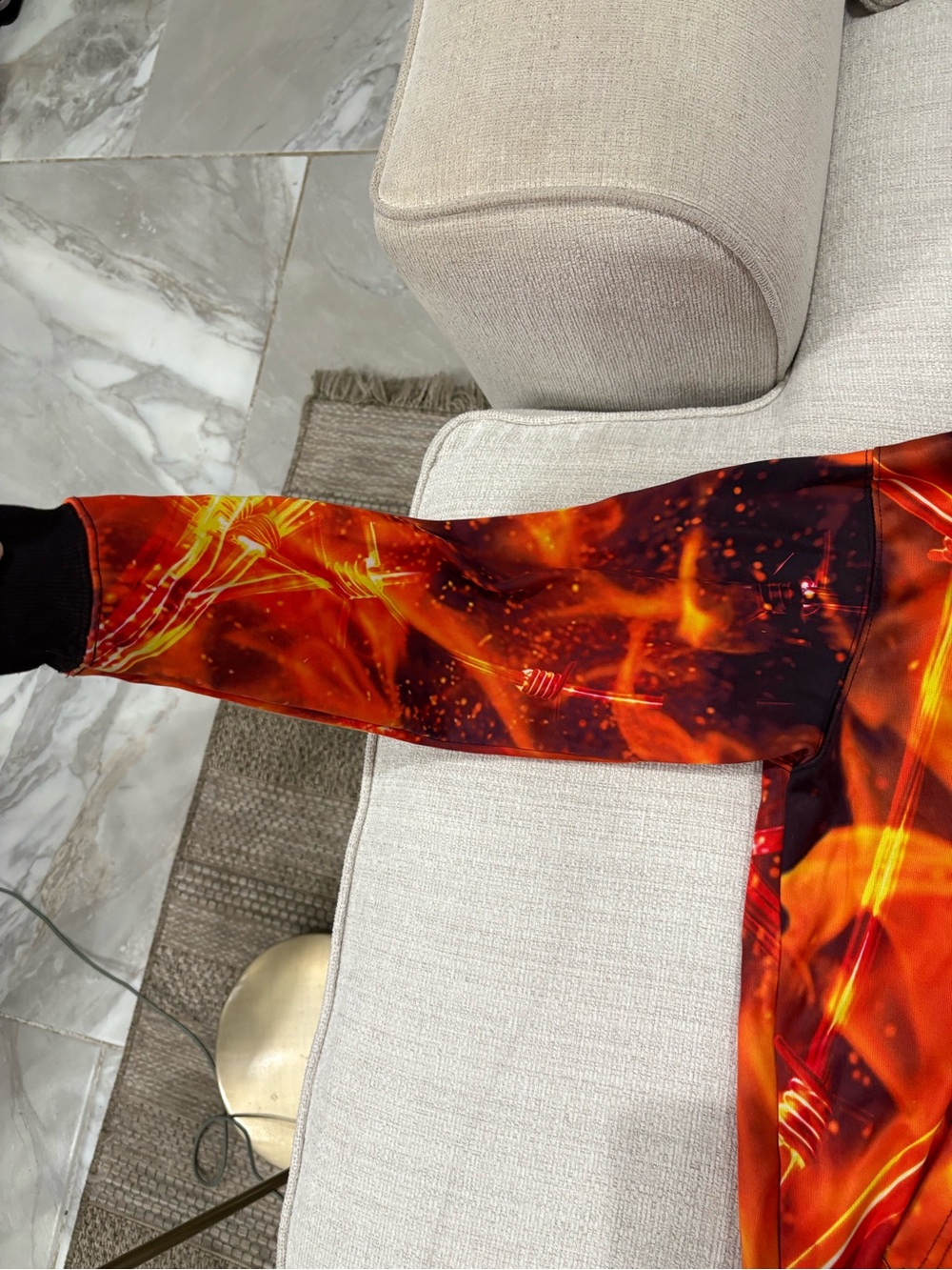 Kids' Flame-Print Zip Hoodie - Red/Black - Picture 3 of 5